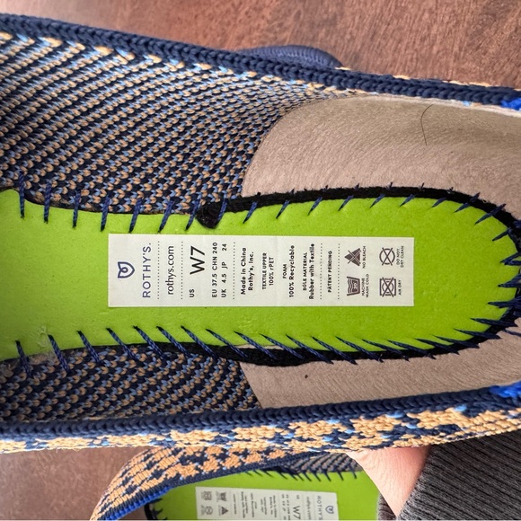 Rothy's Navy and Mustard Houndstooth Flats - Picture 6 of 6